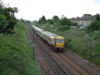 334030 just to the west of the Elderslie loop and WH Malcolm depot with a service for Ayr on 20th May<br><br>[Graham Morgan 20/05/2008]