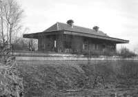 The derelict Dykebar station on the line from Paisley East to Barrhead, photographed in 1964 from the west in Hawkhead Road. The stations on the P&BDR, which opened in 1897, were never used for passenger traffic and the line was finally closed at the end of 1960.<br><br>[Colin Miller //1964]