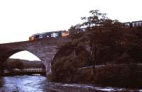Mallaig train crossing Morar Viaduct in August 1985.<br><br>[Ian Dinmore /08/1985]