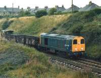 20090 approaching Craiglockhart Junction from the Gorgie direction on the Edinburgh <I>sub</I> with a lightweight freight circa 1981.<br><br>[Bill Roberton //1981]