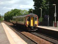 Southbound arrival at Pollokshaws West on 14 June is 156 495 on a Glasgow Central - Barrhead service. <br><br>[David Panton 14/06/2008]