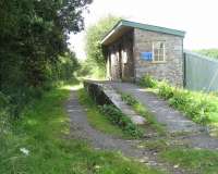 Remains of Meeth Halt station on 3 July 2008, standing alongside the A386 road between Okehampton and Great Torrington.<br><br>[John McIntyre 03/07/2008]