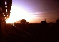 <I>Thank you and goodnight</I>... last train of the day passes Bellwater Junction in rural East Lincolnshire, on the line between Boston and Firsby, in 1991. <br><br>[Ian Dinmore //1991]
