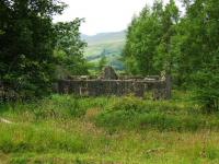 The derelict cottages that once housed the railway staff at Killin Junction.<br><br>[John Gray 23/07/2008]
