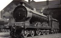Photograph by W Clark showing McIntosh ex-Caledonian class 908 4-6-0 No 917, renumbered as LMS 14618, standing at Perth shed, probably in the early 1930s. The locomotive, built in 1906/1907, was the last survivor of its class, being eventually withdrawn in 1935.<br><br>[Graham Morgan Collection //]