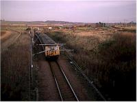 Edinburgh bound train leaves the North Berwick branch. The ECML is on the right.<br><br>[Ewan Crawford //]