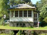 Replica of original signal box at the original Crathes station on the Deeside line in July 2008. (Not to be confused with Milton of Crathes on the Royal Deeside preserved railway.)<br><br>[John Williamson 28/07/2008]