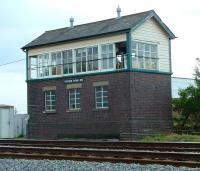 Signal box at Cosford on the line between Wolverhampton and Shrewsbury, photographed in 2003.<br><br>[Don Smith //2003]