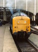 55010 <I>The Kings Own Scottish Borderer</I> at Waverley on 27 June 1981 waiting to depart with the 1E35 overnight service to Kings Cross.<br><br>[Colin Alexander 27/06/1981]