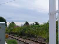 Remains of the westbound platform at Kincardine seen from the new level crossing in August 2008.<br><br>[Brian Forbes 05/08/2008]