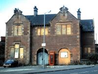 The station building at Coatbridge Central, out of use in October 1987. [See image 45340]<br><br>[David Panton /10/1987]