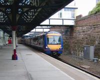 The east side through platform no 1 at Dundee on 31 July 2008, with 170 412 ready to leave with an Aberdeen - Glasgow Queen Street service. <br><br>[David Panton 31/07/2008]
