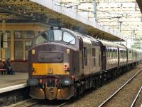 37248 at the rear of the Royal Scotsman as it heads for Wemyss Bay while passing through Paisley Gilmour Street<br><br>[Graham Morgan 29/08/2008]