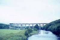 Class 5 no 45161 drops down towards Annbank over the Enterkine viaduct with a freight in August 1965.<br><br>[G W Robin /08/1965]
