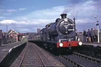 J37 No 64569 at Anstruther with the RCTS <I>Fife Coast Railtour</I> in August 1965.<br><br>[G W Robin 28/08/1965]