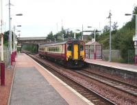 Whifflet train at Carmyle on 30 August, formed by unit 156 507. <br><br>[David Panton 30/08/2008]