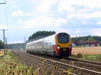 Cross Country Trains class 221 Voyager with the 0730 Bournemouth to Aberdeen passing Sweetholm Farm on 4 September.<br><br>[Brian Forbes 04/09/2008]