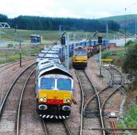 <I>Eddie the Engine</I> chuckled as he sped north over Beattock Summit past his friend 60012 on a permanent way train. [<I>Hmphhh!...flash git</I>...thought 60012...]<br><br>[Ewan Crawford 02/09/2008]