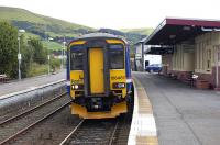 156467 stands with the 1440 to Glasgow Central at Girvan on 4 August.<br><br>[Bill Roberton 04/08/2008]