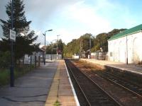 View across the level crossing towards Stoke-on-Trent from the platform at Blythe Bridge, which has lost most of its facilities but still has an hourly service on the Derby to Stoke and Crewe line. <br><br>[Mark Bartlett 03/10/2008]