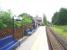 The old station building at Burneside, now a private house, can be seen just beyond the platform. View towards Kendal and Oxenholme. The semaphore signalled Burneside level crossing [see image 20479] is beyond the right hand bend in the distance.<br><br>[Mark Bartlett 30/08/2008]