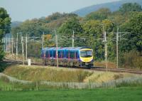 Trans Pennine Express service from Manchester Airport to Edinburgh provided by 185127 heads north between Brock and Garstang & Catterall on the WCML on 12 October 2008.<br><br>[John McIntyre 12/10/2008]