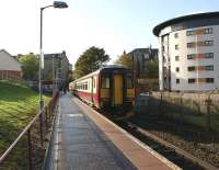A class 156 unit stands at the terminus at Paisley Canal between turns on 15 October 2008 prior to returning to Glasgow Central.<br>
<br><br>[John McIntyre 15/10/2008]