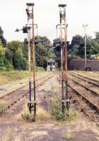 Looking out from the end of the platform at Tunbridge Wells West in September 1988 just over 3 years after closure of the branch from Eridge. Happily the line is now in the hands of the Spa Valley Railway.<br><br>[Ian Dinmore 03/09/1988]