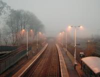 View east over Dalgety Bay station at 3.45pm on Sunday 30 November 2008, a day when the temperature remained below freezing.<br><br>[David Panton 30/11/2008]