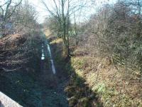 View of the Longridge branch trackbed, in a shallow cutting south of Grimsargh, taken from the B6243 road overbridge. A new footpath and cycleway from the village will use this cutting and should connect into an existing cycleway that runs along the trackbed out of Preston as far as Ribbleton. View towards Ribbleton at Map Ref SD583399<br><br>[Mark Bartlett 10/12/2008]