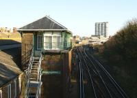 Looking east past Margate signal box towards the station on 10 December 2008.<br><br>[John McIntyre 10/12/2008]