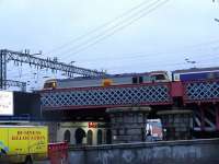 92009 crossing the Clyde Viaduct at Clyde Place with the Glasgow Central portion of the Caledonian Sleeper on its way to Polmadie on 14th November<br><br>[Graham Morgan 14/11/2008]
