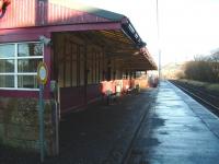 View along the platform at West Kilbride on 10 December 2008 towards Largs. The attractive former station building here is now a restaurant.<br><br>[David Panton 10/12/2008]