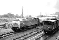 47546 takes an Inverness train north out of Aviemore on 1 August 1980.<br><br>[Peter Todd 01/08/1980]