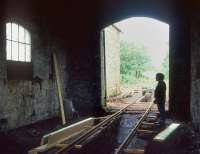 Contemplating the task that lies ahead. Scene inside the partially restored Cavan & Leitrim Railway shed at Dromod in 1993. A section of the 3ft gauge line was reopened the following year.<br><br>[Bill Roberton //1993]