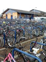 Now what's the term, Bicycle Park? One or two bikes outside Oxford station.<br><br>[Ewan Crawford 22/02/2002]