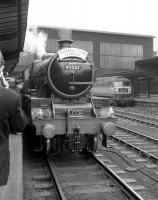 The LCGB <I>Thames - Tyne Limited</I> stands at Carlisle on 3 June 1967. Jubilee 45562 <I>Alberta</I> is about to haul the special as far as Newcastle where 4472 <I>Flying Scotsman</I> will take over for the return leg to Kings Cross. In the background Brush Type 4 no D1837 stands at platform 4 with the up <I>Royal Scot</I>. <br>
<br><br>[Robin Barbour Collection (Courtesy Bruce McCartney) 03/06/1967]