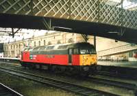 47722 <I>The Queen Mother</I> stands under the footbridge on one of the centre roads at Carlisle in October 1998.<br>
<br><br>[David Panton 15/10/1988]