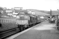 D5125 stands at Aberfeldy terminus with the 1610 train to Ballinluig in February 1964, the year before the line closed.<br><br>[Robin Barbour Collection (Courtesy Bruce McCartney) 01/02/1964]