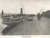 Balloch Pier was the north end of the Caledonian and Dumbartonshire Junction Railway. Old picture from Gardners Guide to Loch Lomond. (Probably [[PS Princess May]].)<br><br>[Alistair MacKenzie //]
