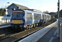 Saltire liveried 170 434 pauses at Inverkeithing on 6 February.<br>
<br><br>[Bill Roberton 06/02/2009]
