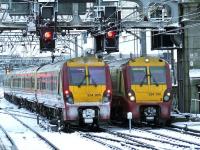 334025 and 334010 passing at Glasgow Central on 9th February 2009<br><br>[Graham Morgan 09/02/2009]