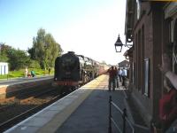 71000 <I>Duke of Gloucester</I> arriving at Langwathby on the Settle & Carlisle line in October 2006 with a special heading for Carlisle.<br><br>[John McIntyre 21/10/2006]