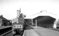 D6141 stands ready to leave Fraserburgh with the 3.15pm train for Aberdeen on 2 September 1963.<br><br>[K A Gray 02/09/1963]