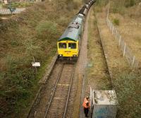 Driver obtaining permission to proceed east beyond Ashton Gate towards Bristol with a coal train off the Portbury branch (all outbound trains being required to stop at this point). Freightliner locomotive 66596 is in charge.<br><br>[Peter Todd 06/03/2009]