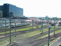 Overview of the east end of Brisbane Roma Street Station. This was originally a terminus and the lines in the foreground continue behind the camera, in a tunnel, to Central Station.<br><br>[Beth Crawford 23/02/2009]