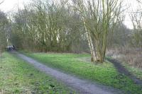 The former Whitehouse North Junction, looking south on 1 March 2009. The path on the left led to Todd Lane and Bamber Bridge on the East Lancashire Railway; the path to the right to Whitehouse West Jct and Penwortham Cop Lane on the West Lancashire Railway.<br>
<br><br>[John McIntyre 01/03/2009]