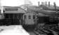 A grey and overcast morning at Salisbury in July 1974. View west showing DEMU no 1125 about to leave platform 6 with 1105 standing at platform 4 in the right background.<br><br>[John McIntyre /07/1974]