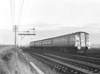 4-car combination DMU on a North Berwick - Waverley service photographed near Drem in the 1960s. <br><br>[Bruce McCartney //]