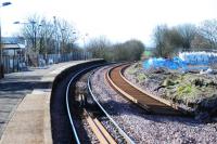 Looking south to Kilmarnock at Stewarton in March 2009 showing the new northbound line being laid.<br><br>[Ewan Crawford 29/03/2009]